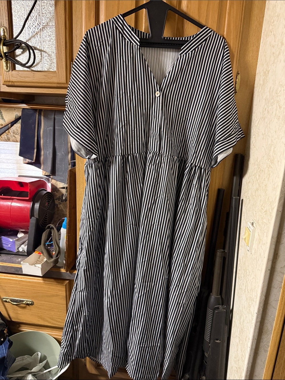 SHEIN Black and White Striped Maxi Dress